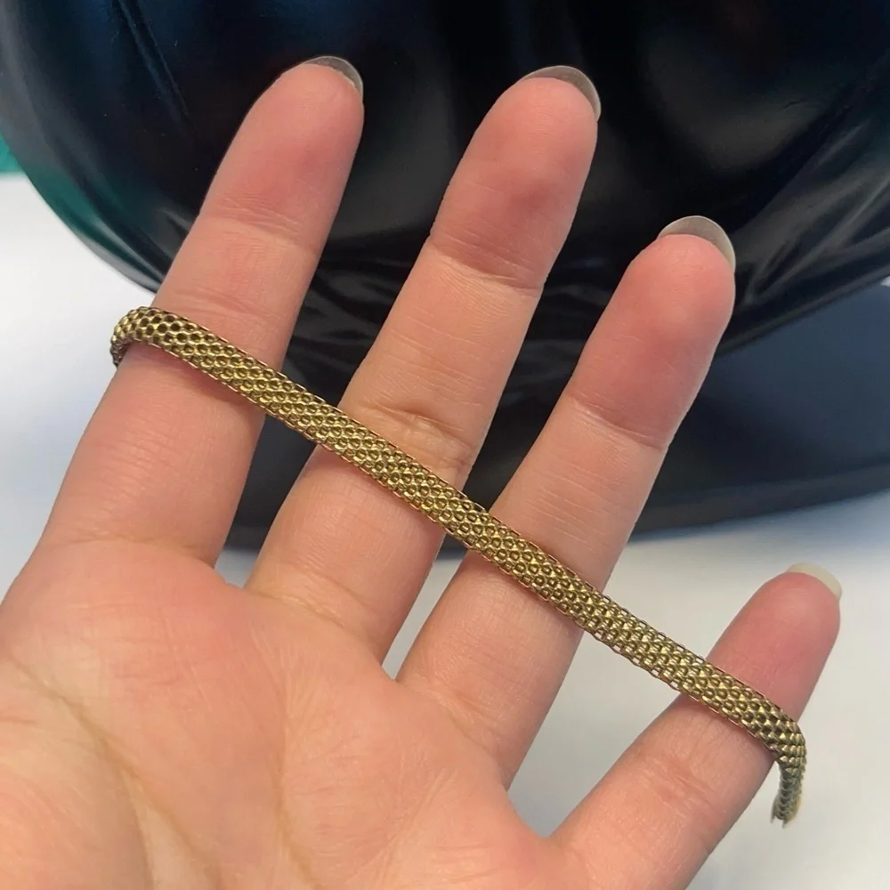 Sterling silver gold tone vermeli Italy chunky bracelet